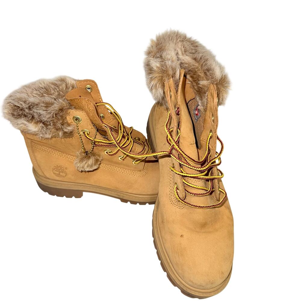 Timberland Faux Fur Lace Up Lace Up Boots Women’s 8.5